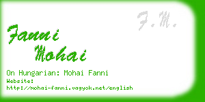 fanni mohai business card